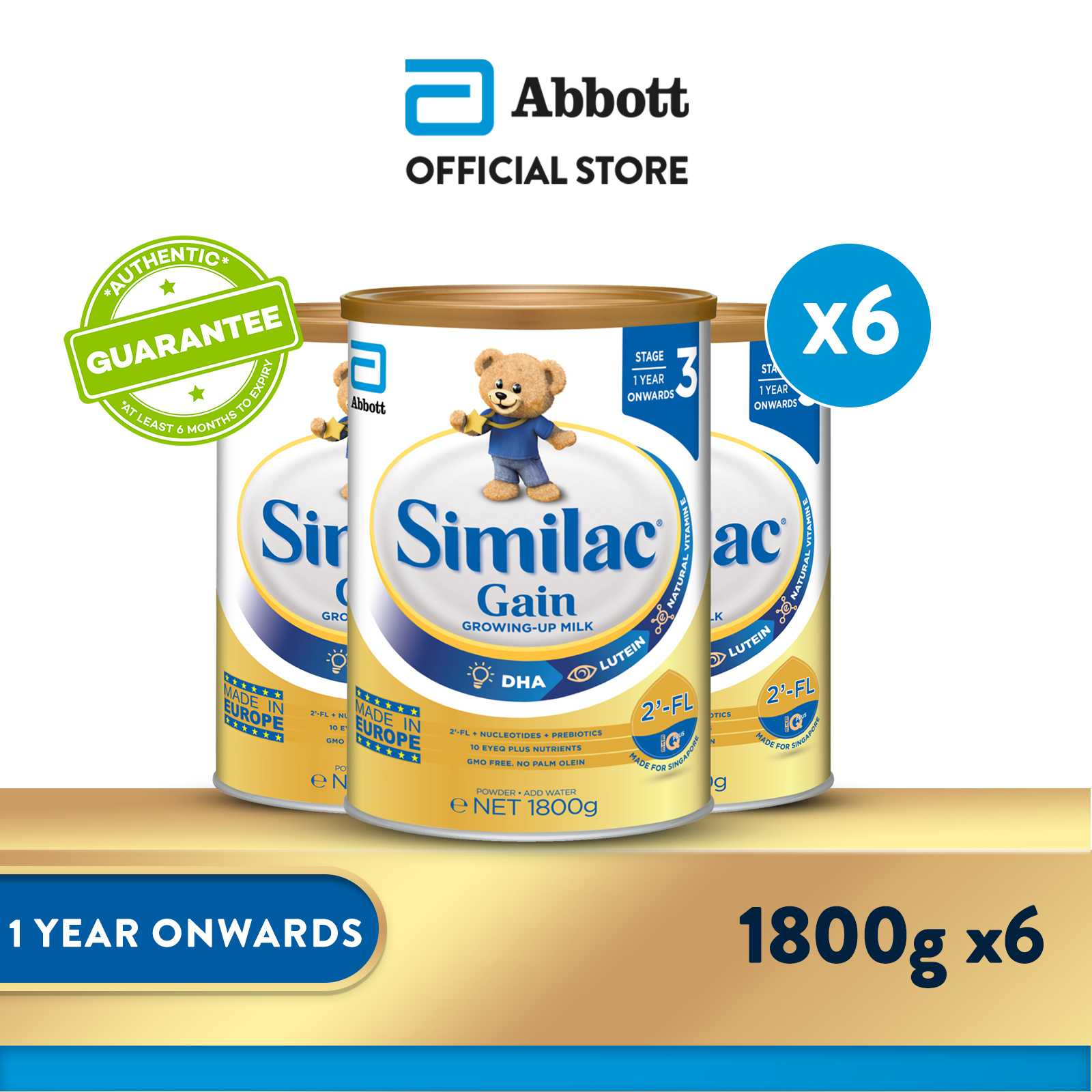 [Bundle of 6] Similac® Stage 3 Gain Growing