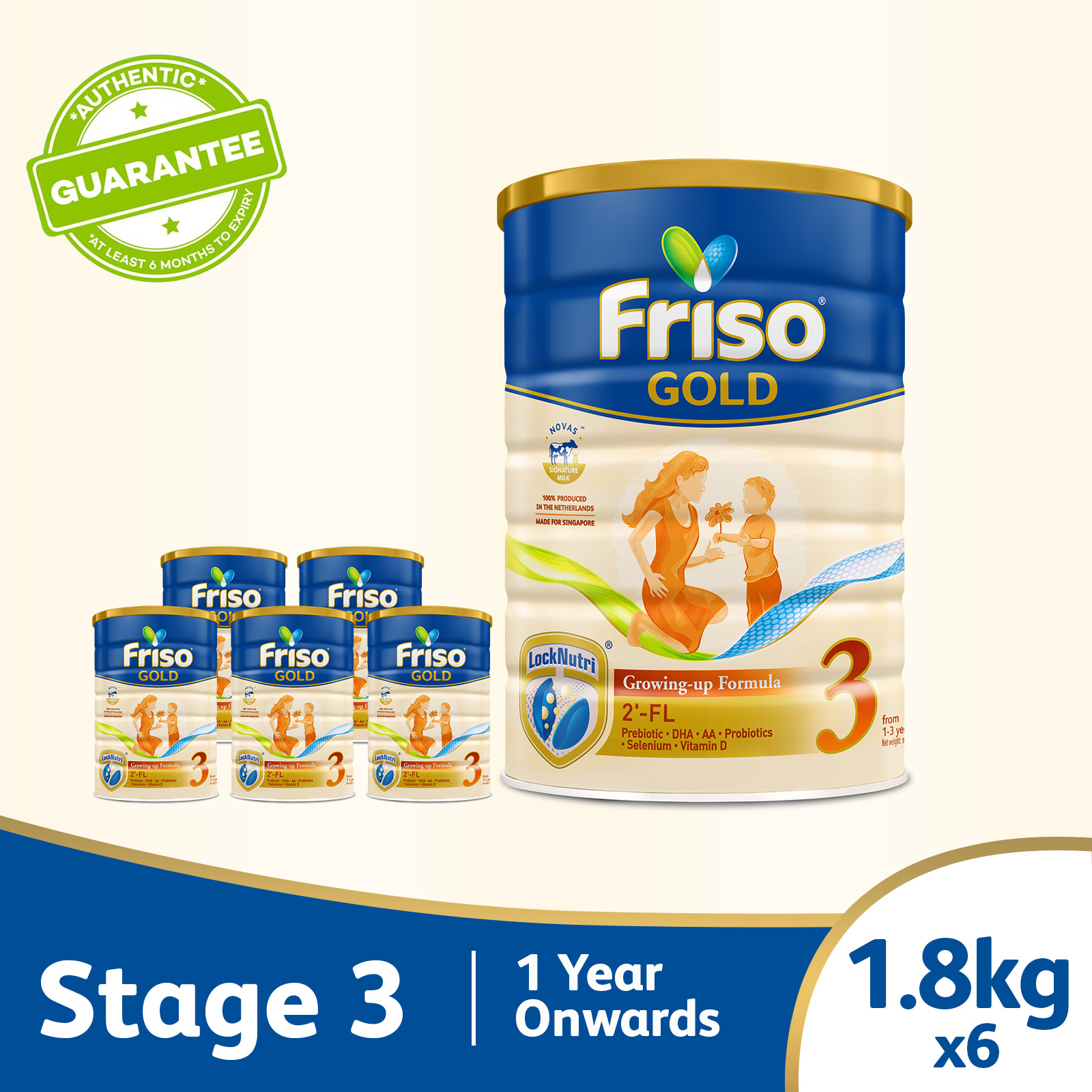 [Bundle of 6] Friso Gold 3 Growing Up Milk with 2'